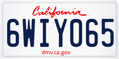 CA license plate 6WIY065