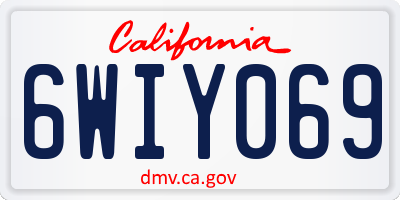 CA license plate 6WIY069