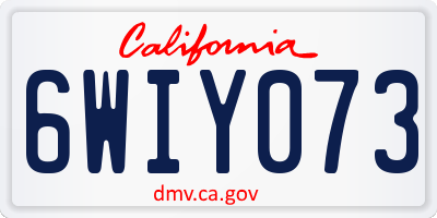 CA license plate 6WIY073
