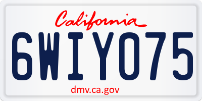 CA license plate 6WIY075