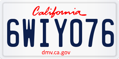CA license plate 6WIY076