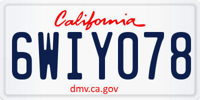CA license plate 6WIY078