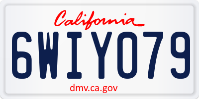 CA license plate 6WIY079