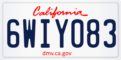 CA license plate 6WIY083
