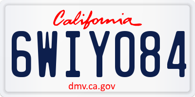 CA license plate 6WIY084