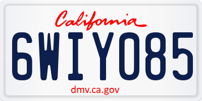 CA license plate 6WIY085