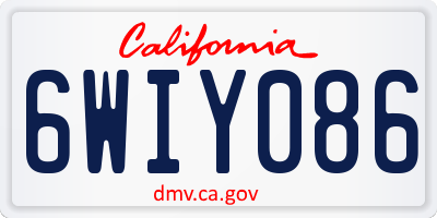 CA license plate 6WIY086