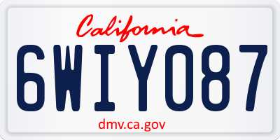 CA license plate 6WIY087