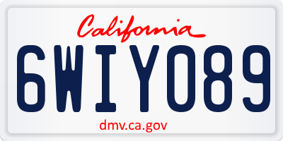 CA license plate 6WIY089