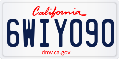 CA license plate 6WIY090