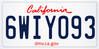 CA license plate 6WIY093