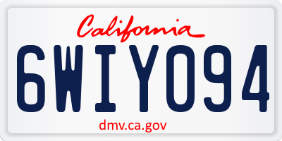 CA license plate 6WIY094