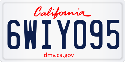CA license plate 6WIY095