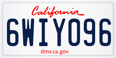 CA license plate 6WIY096