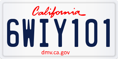 CA license plate 6WIY101