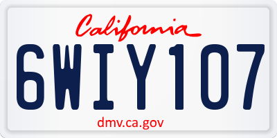 CA license plate 6WIY107