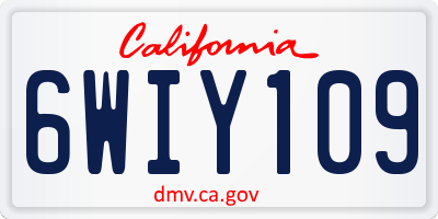 CA license plate 6WIY109
