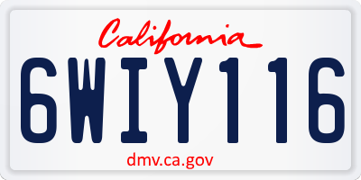 CA license plate 6WIY116
