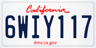 CA license plate 6WIY117