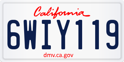 CA license plate 6WIY119