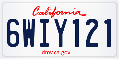 CA license plate 6WIY121