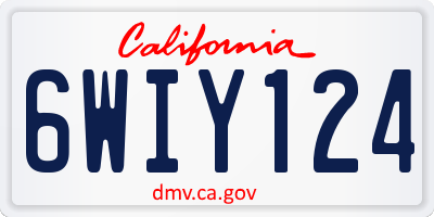 CA license plate 6WIY124