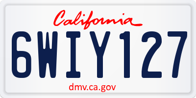CA license plate 6WIY127