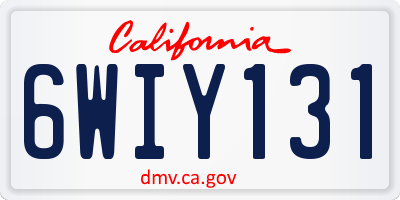 CA license plate 6WIY131
