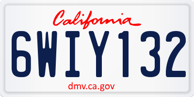 CA license plate 6WIY132
