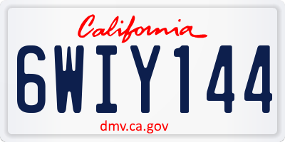 CA license plate 6WIY144