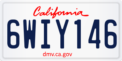 CA license plate 6WIY146