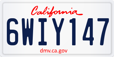 CA license plate 6WIY147
