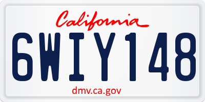 CA license plate 6WIY148