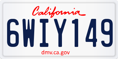 CA license plate 6WIY149