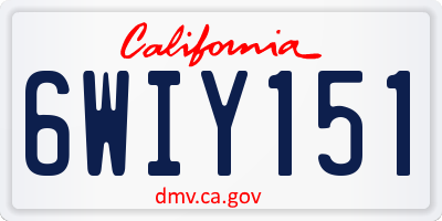 CA license plate 6WIY151