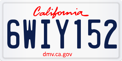CA license plate 6WIY152