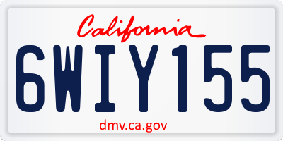 CA license plate 6WIY155