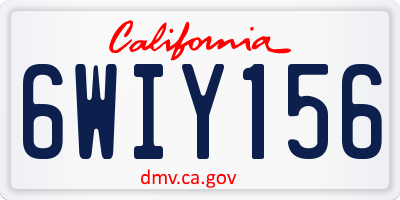 CA license plate 6WIY156