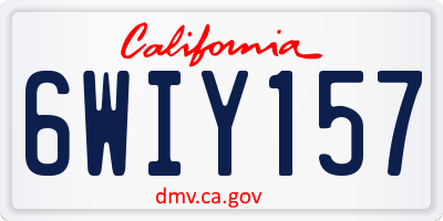 CA license plate 6WIY157
