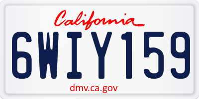 CA license plate 6WIY159