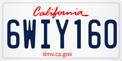 CA license plate 6WIY160