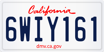CA license plate 6WIY161