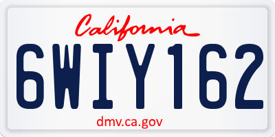 CA license plate 6WIY162