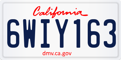 CA license plate 6WIY163