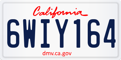 CA license plate 6WIY164