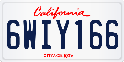 CA license plate 6WIY166