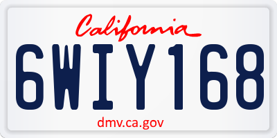 CA license plate 6WIY168