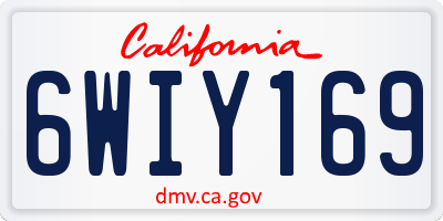 CA license plate 6WIY169