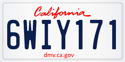CA license plate 6WIY171