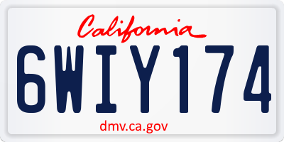 CA license plate 6WIY174